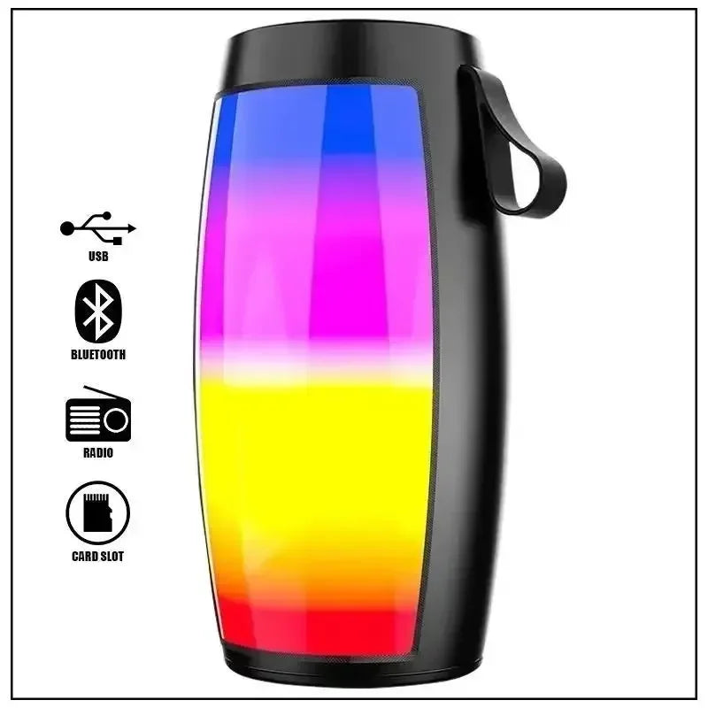 BT-1202 Portable Bluetooth Speaker - 360° Colorful LED Lights Subwoofer Car Audio MP3 Player Function