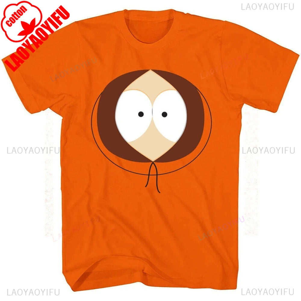 South Park Kenny Big Face T-Shirt Black Humor Cartoon Enthusiast Men Women Universal Fashion Casual Crewneck T-shirt Cute Tee