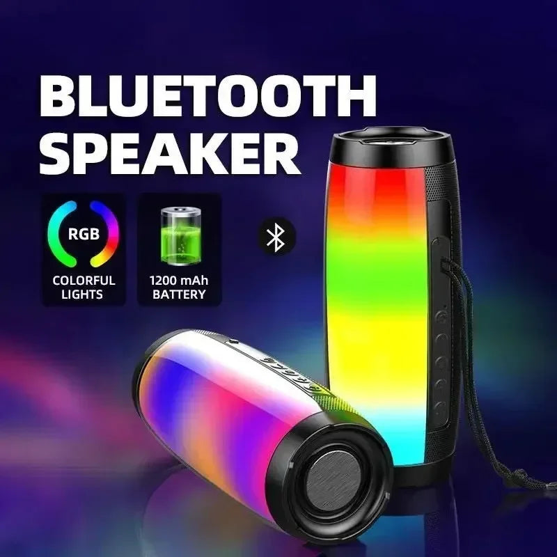 BT-1202 Portable Bluetooth Speaker - 360° Colorful LED Lights Subwoofer Car Audio MP3 Player Function