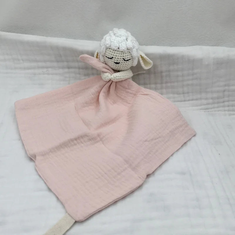 Baby Soother Appease Towel Bib Animal Horse Lion Sleeping Doll Infants Soft Comfort Bib with Noice Security Blanket Nursing Acce