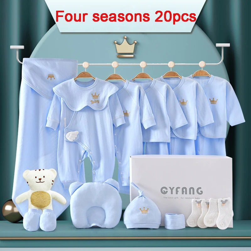 Newborn Baby Clothing 15/17/18/20 Pieces/0-3Months 100%Cotton Kids Clothes Suit Unisex Infant Boys Girls Clothing Set