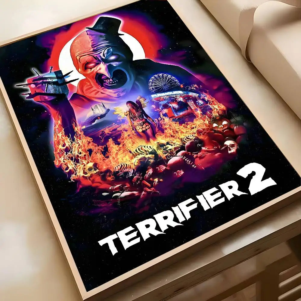 Horror Movie Terrifier Poster Art painting poster with prints Home bedroom living room decoration gift