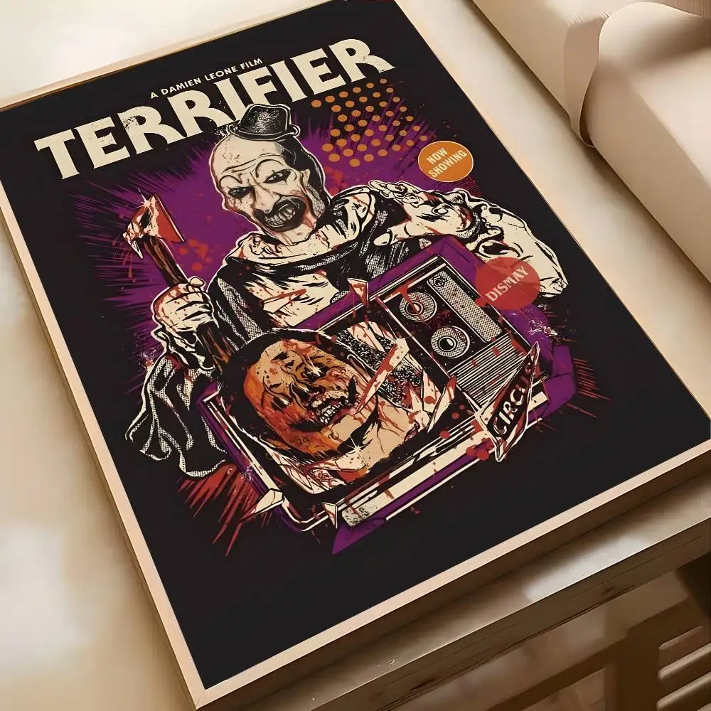 Horror Movie Terrifier Poster Art painting poster with prints Home bedroom living room decoration gift