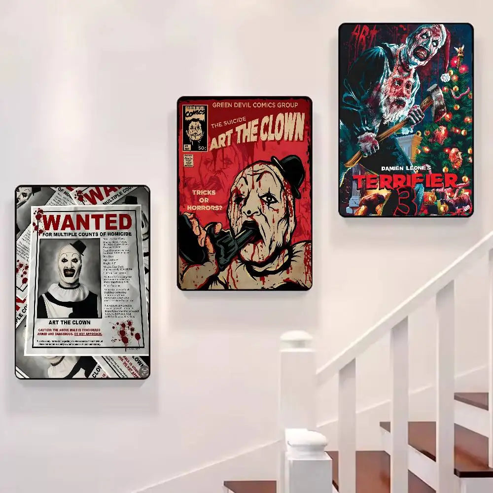 Horror Movie Terrifier Poster Art painting poster with prints Home bedroom living room decoration gift