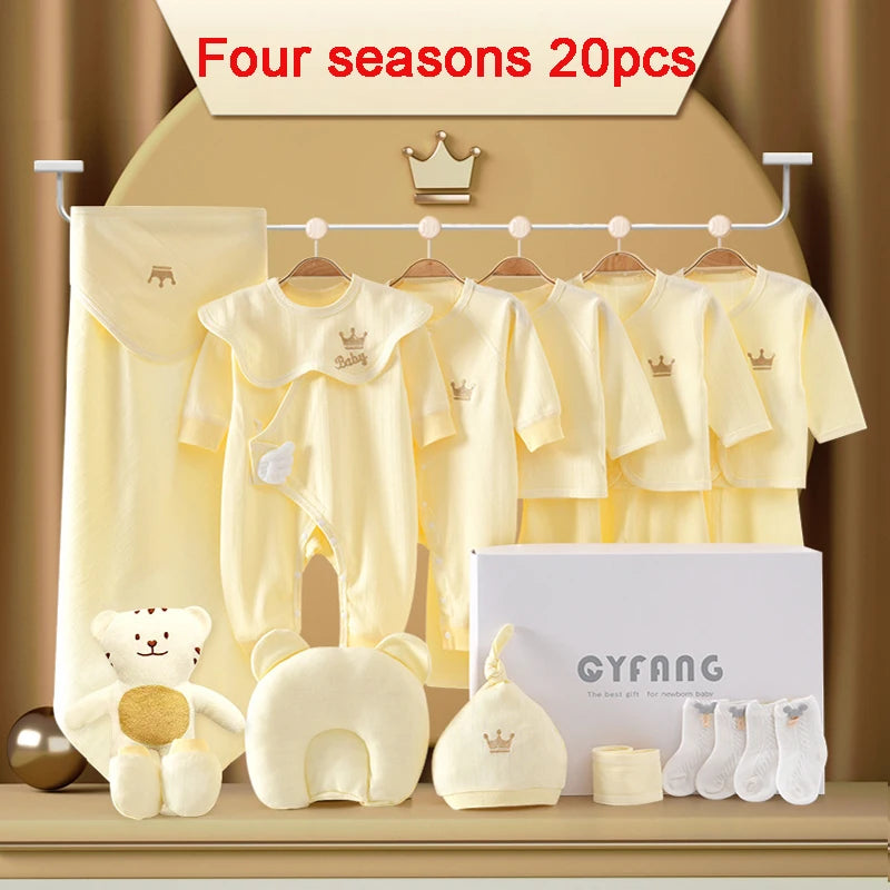 Newborn Baby Clothing 15/17/18/20 Pieces/0-3Months 100%Cotton Kids Clothes Suit Unisex Infant Boys Girls Clothing Set