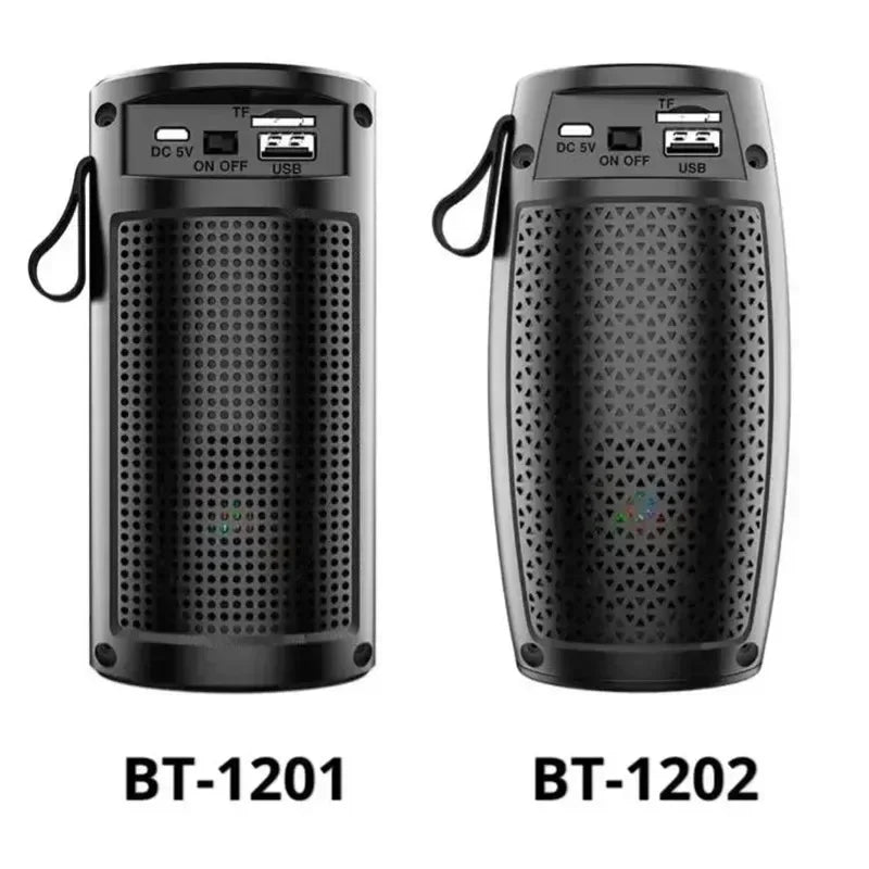 BT-1202 Portable Bluetooth Speaker - 360° Colorful LED Lights Subwoofer Car Audio MP3 Player Function