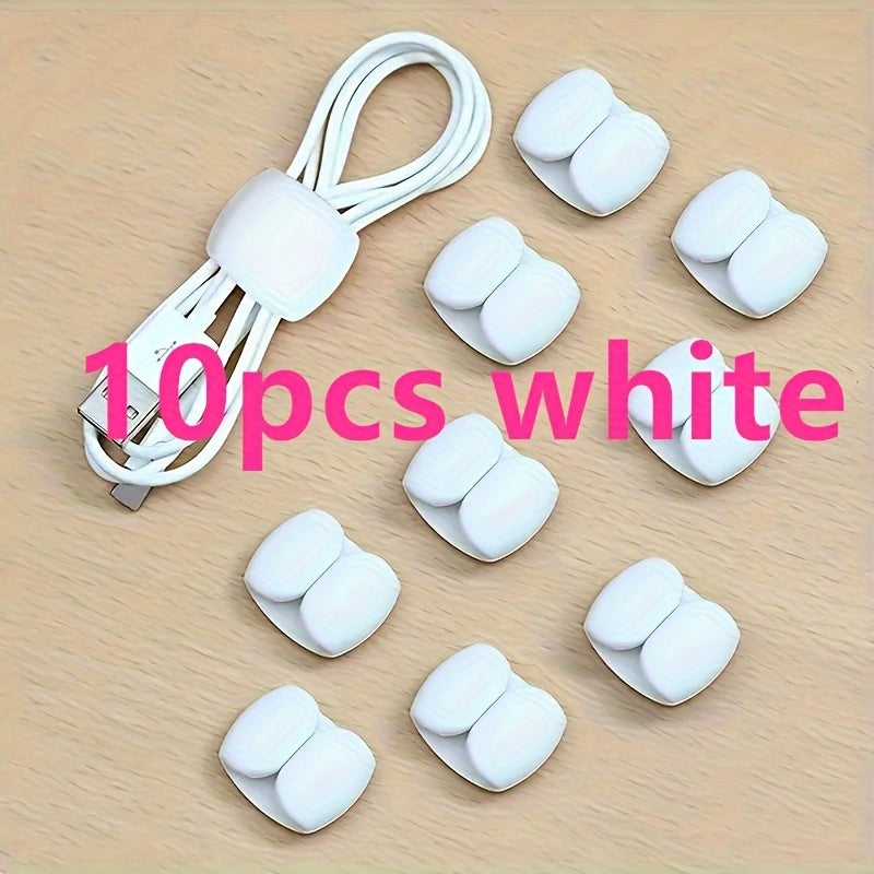 20/15/10/5pcs New Wire Storage And Sorting Travel Data Cable Hub Decoration Headset Charging Cable Winding Storage Buckle Multi-function Winding Device Life Helper