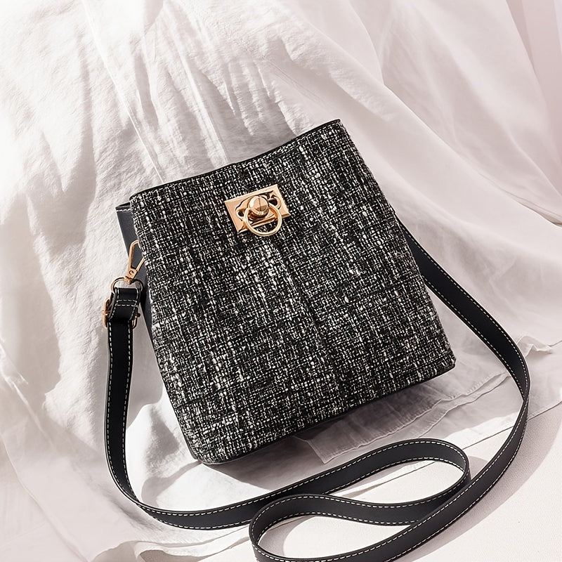 Stylish Colorful Zipper Bucket Bag Small Bag Women's Crossbody Bag Elegant 1pc PUSynthetic LeatherSynthetic Synthetic Leather, suitable for girls, ladies, college students, newbies in the workplace and white-collar workers, v
