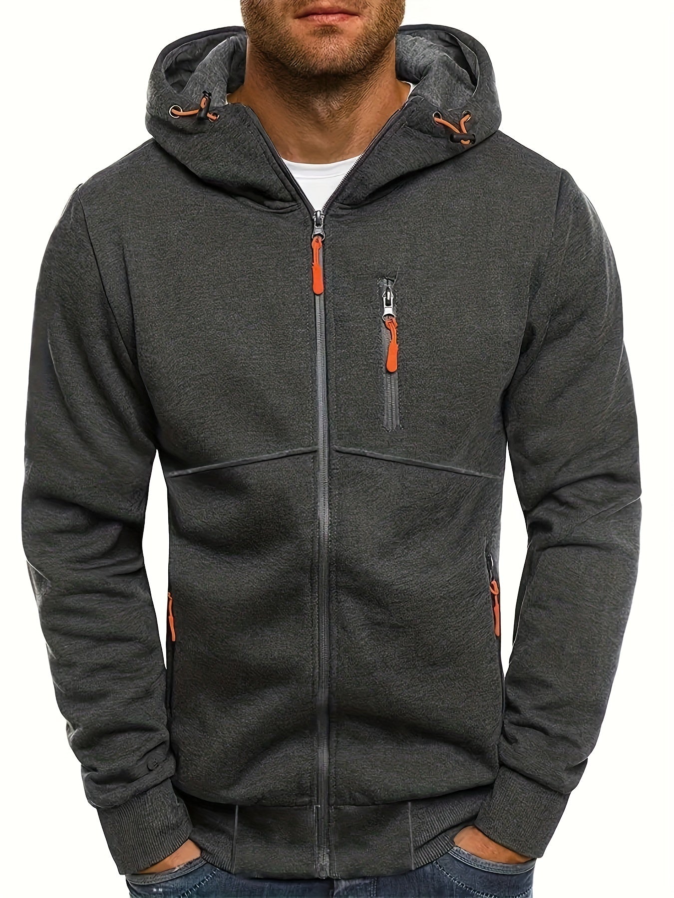 New Oversized Men'S Autumn And Winter Sports Fitness Jackets, Casual Hooded Cardigans.