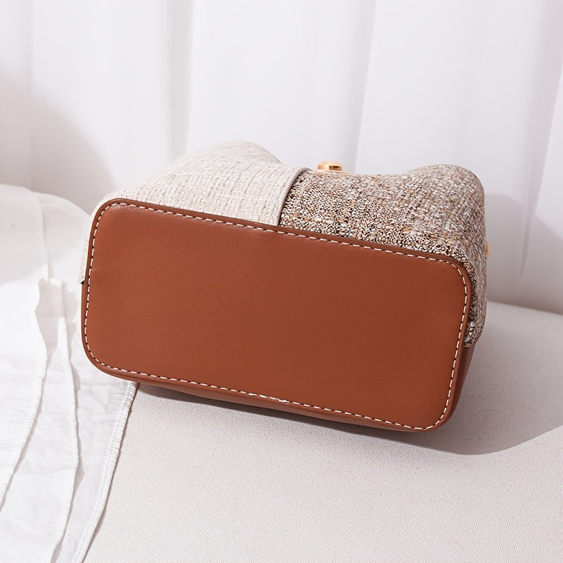 Stylish Colorful Zipper Bucket Bag Small Bag Women's Crossbody Bag Elegant 1pc PUSynthetic LeatherSynthetic Synthetic Leather, suitable for girls, ladies, college students, newbies in the workplace and white-collar workers, v