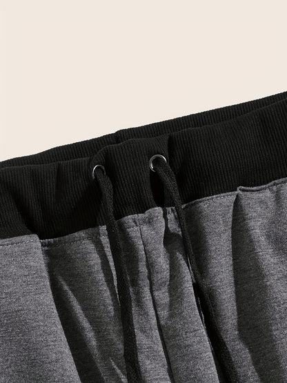 Men's Color Block Joggers - Casual, Loose Fit Pants with Stretch Waist and Drawstring for Year-Round Comfort and Fitness Activities