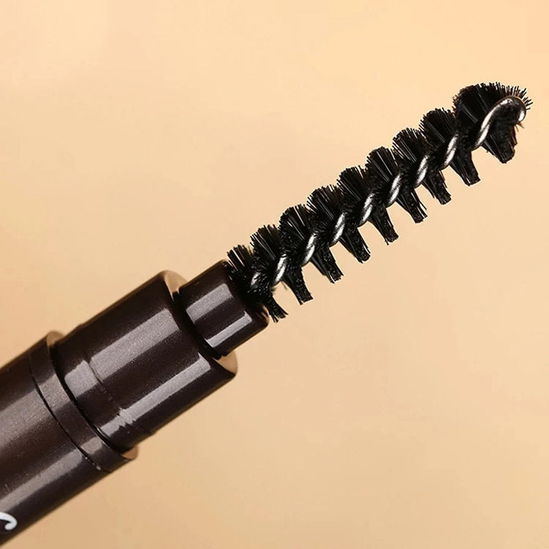 Long-Lasting Double-Ended Waterproof Eyebrow Pencil with Automatic Rotation and Easy Application Eyebrow Brush