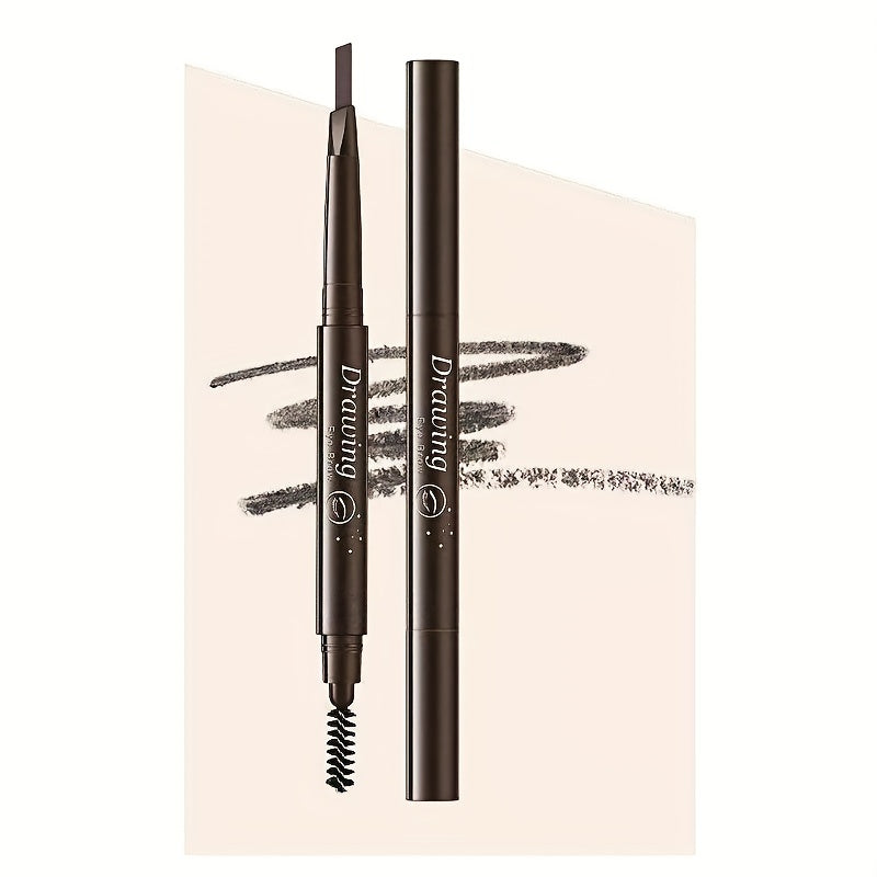 Long-Lasting Double-Ended Waterproof Eyebrow Pencil with Automatic Rotation and Easy Application Eyebrow Brush