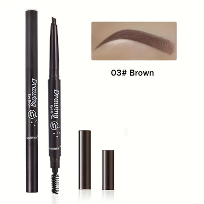Long-Lasting Double-Ended Waterproof Eyebrow Pencil with Automatic Rotation and Easy Application Eyebrow Brush