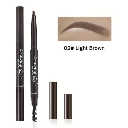Long-Lasting Double-Ended Waterproof Eyebrow Pencil with Automatic Rotation and Easy Application Eyebrow Brush