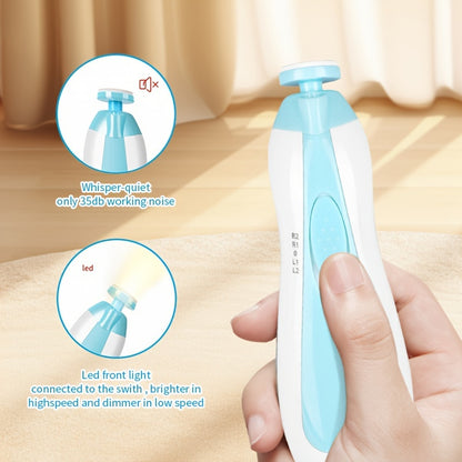 [6-in-1 Electric Nail Trimmer Kit] UNICHERRY 6-in-1 Electric Youngsters Nail Trimmer Kit, Pink & Blue - Safe & Easy Grooming for Youngsters to Adults with LED Light, 6 Grinding Pads, and Nail File - Ideal for Fingernails & To