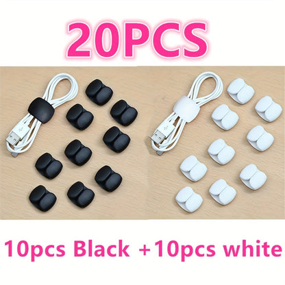 20/15/10/5pcs New Wire Storage And Sorting Travel Data Cable Hub Decoration Headset Charging Cable Winding Storage Buckle Multi-function Winding Device Life Helper