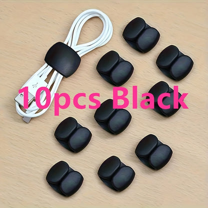 20/15/10/5pcs New Wire Storage And Sorting Travel Data Cable Hub Decoration Headset Charging Cable Winding Storage Buckle Multi-function Winding Device Life Helper