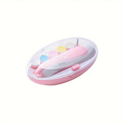 [6-in-1 Electric Nail Trimmer Kit] UNICHERRY 6-in-1 Electric Youngsters Nail Trimmer Kit, Pink & Blue - Safe & Easy Grooming for Youngsters to Adults with LED Light, 6 Grinding Pads, and Nail File - Ideal for Fingernails & To
