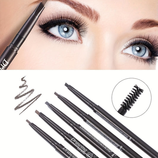 Long-Lasting Double-Ended Waterproof Eyebrow Pencil with Automatic Rotation and Easy Application Eyebrow Brush