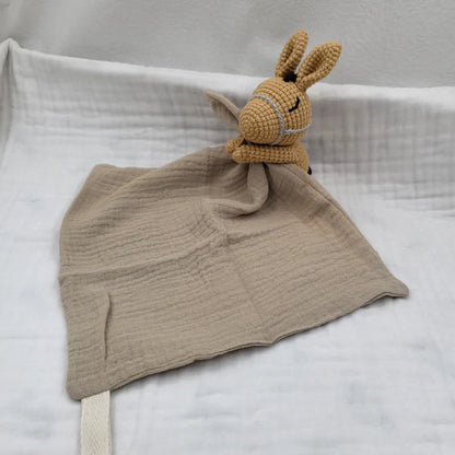 Baby Soother Appease Towel Bib Animal Horse Lion Sleeping Doll Infants Soft Comfort Bib with Noice Security Blanket Nursing Acce