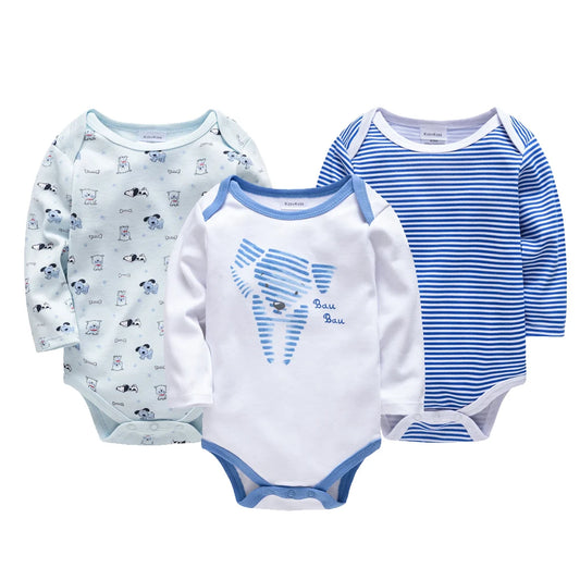 New Born Baby Boy Clothes Set 3 Pcs 0-3M Spring Cotton Boys Bodysuit Long Sleeve O-Neck Infant Clothing Jumpsuit