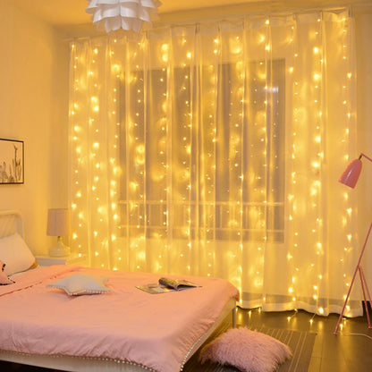 Christmas Lights Curtain Garland Merry Christmas Decorations For Home Christmas Ornaments Xmas Gifts Navidad 2025 New Year Decor