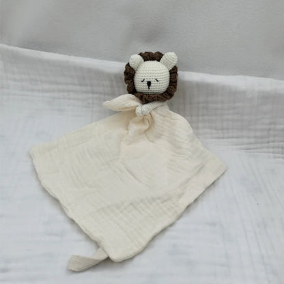 Baby Soother Appease Towel Bib Animal Horse Lion Sleeping Doll Infants Soft Comfort Bib with Noice Security Blanket Nursing Acce