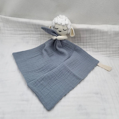 Baby Soother Appease Towel Bib Animal Horse Lion Sleeping Doll Infants Soft Comfort Bib with Noice Security Blanket Nursing Acce
