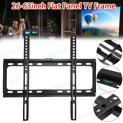26-63inch TV Support Mount Adjustable Television Mounting Holder with Level Low Profile Flat TV Wall Mount for LCD LED Monitor