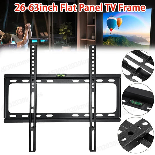 26-63inch TV Support Mount Adjustable Television Mounting Holder with Level Low Profile Flat TV Wall Mount for LCD LED Monitor