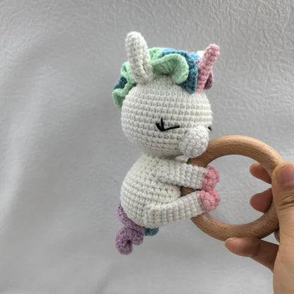 Baby Security Blanket Towel Feeding Bib Soft Towel Cotton Burping Cloth Infant Shower Gift Knitted Lovely Animal Fox Rattle