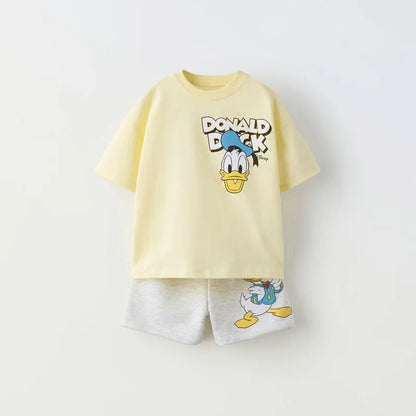 Baby Clothes Sets Kids Cotton Summer Newborn Boy Girl Infant Clothing Yellow Duck Tops + Pants Children Sports Sets For Kids