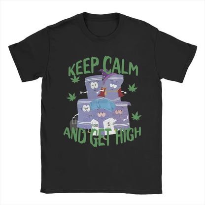Men's Summer Cartoon South Park T-shirt Cotton Breathable Clothing Fun Short Sleeve Round Neck T-shirt Classic T-shirt