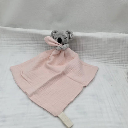 Baby Soother Appease Towel Bib Animal Horse Lion Sleeping Doll Infants Soft Comfort Bib with Noice Security Blanket Nursing Acce