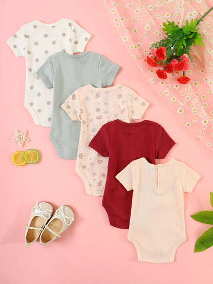 Baby girl clothes 5PCS Baby girl onesie newborn baby clothes summer Short-sleeved jumpsuitSuitable for 0-9 months