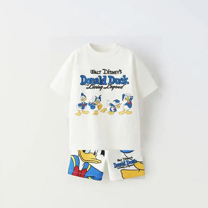 Baby Clothes Sets Kids Cotton Summer Newborn Boy Girl Infant Clothing Yellow Duck Tops + Pants Children Sports Sets For Kids