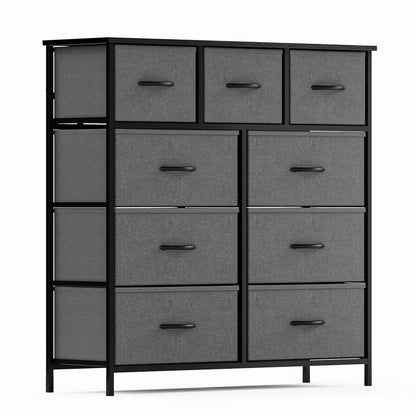 Fabric Dresser for Bedroom 9 Drawer, Grey