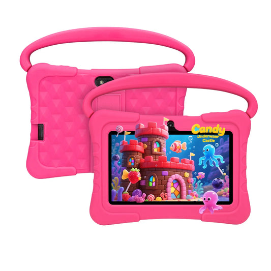 Kids Tablet – 7 Inch Android 12 Educational Tablet with Dual Cameras, Designed for Boys & Girls as a Fun Learning Gift ， Blue