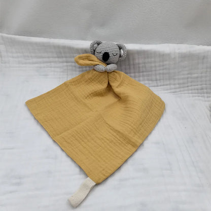 Baby Soother Appease Towel Bib Animal Horse Lion Sleeping Doll Infants Soft Comfort Bib with Noice Security Blanket Nursing Acce