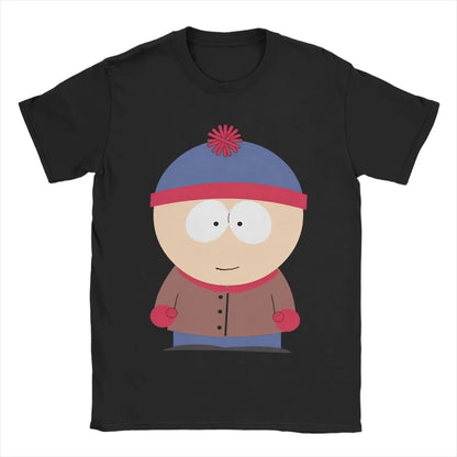 Men's Summer Cartoon South Park T-shirt Cotton Breathable Clothing Fun Short Sleeve Round Neck T-shirt Classic T-shirt
