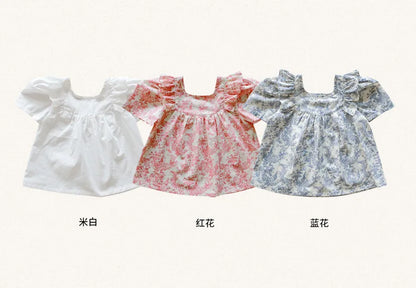 Kids Clothes Girls 2025 New Toddler Baby Girls Cotton Cute Flower Shirt and Lace Bow Shorts Outfit Set Kids Boutique Clothes
