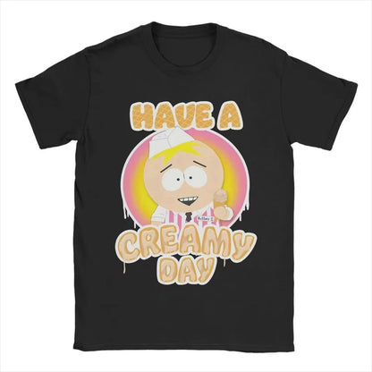 Men's Summer Cartoon South Park T-shirt Cotton Breathable Clothing Fun Short Sleeve Round Neck T-shirt Classic T-shirt