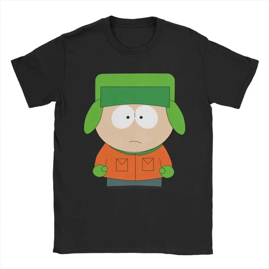 Men's Summer Cartoon South Park T-shirt Cotton Breathable Clothing Fun Short Sleeve Round Neck T-shirt Classic T-shirt
