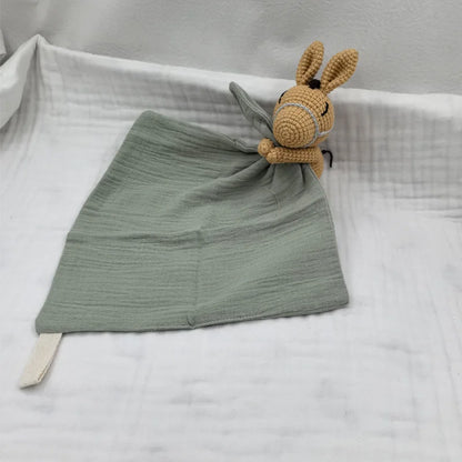 Baby Soother Appease Towel Bib Animal Horse Lion Sleeping Doll Infants Soft Comfort Bib with Noice Security Blanket Nursing Acce