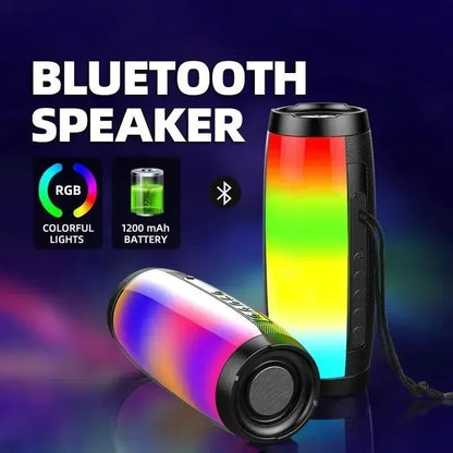 BT-1202 Portable Bluetooth Speaker - 360° Colorful LED Lights Subwoofer Car Audio MP3 Player Function