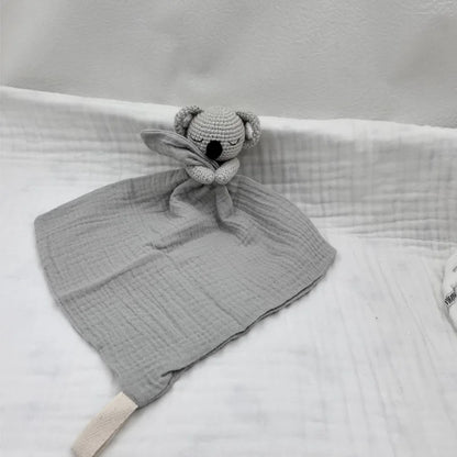 Baby Soother Appease Towel Bib Animal Horse Lion Sleeping Doll Infants Soft Comfort Bib with Noice Security Blanket Nursing Acce
