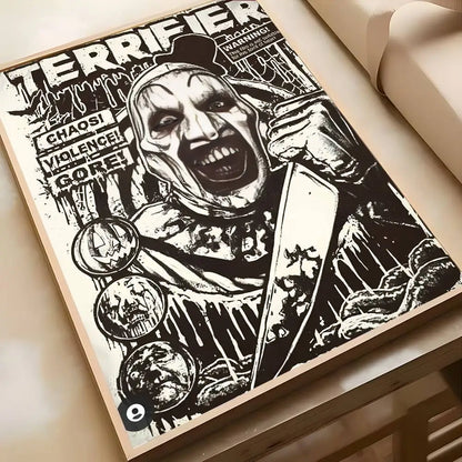 Horror Movie Terrifier Poster Art painting poster with prints Home bedroom living room decoration gift