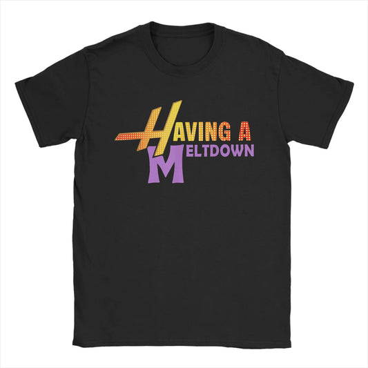 Funny Retro Having a Meltdown T-Shirts for Men  Vintage Cotton Tee Shirt Crew Neck Short Sleeve T Shirts Plus Size Clothes