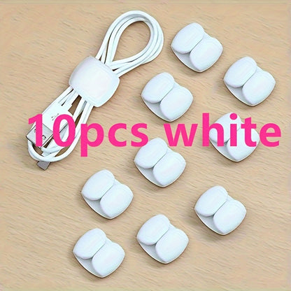 20/15/10/5pcs New Wire Storage And Sorting Travel Data Cable Hub Decoration Headset Charging Cable Winding Storage Buckle Multi-function Winding Device Life Helper